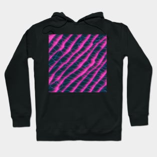 Electrifying Lines - pink and blue lines on black background Hoodie